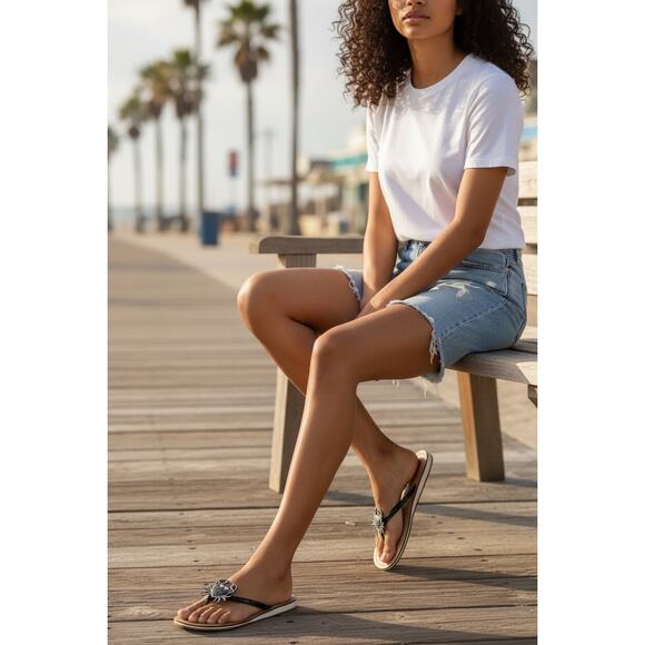 Y2K Coach Signature Crab Thong Sandal Size 8.5 - Picture 9 of 9